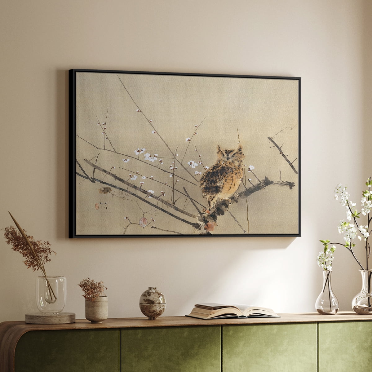 Vintage Landscape-MXVI By Wexford Home Framed in Black Wood Gallery Wrapped Canvas 27 in. x 41 in.