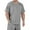 Gray, variant on HAiming Men's Distressed Ripped Shirts Summer Short Sleeve Solid Round Neck Tee Tops Plus Size Casual Loose Blouse