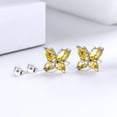 thumbnail image 3 of Yellow Butterfly Jewelry Citrine November Birthstone Jewelry Set Fine Necklace Earrings 925 Sterling Silver Women Birthday Mother's Day Gift Juwaliy, 3 of 10