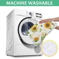 thumbnail image 6 of White Green Leaf Flower Sunflower Pattern Square Tablecloth,Waterproof Square Table Cover,Wipeable Spillproof Washable Table Cover for Home Kitchen Party Decor 60"x60"(152x152cm), 6 of 6