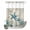 Blue, variant on No Hook Shower Curtain, Teal Starfish Coastal Shower Curtains for Bathroom with See Through Top Window, Vintage Summer Beach Nautical Waterproof & Washable Bath Curtain 66"x72"