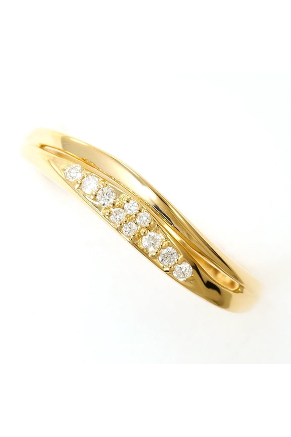 Pre-Owned 18K (18-karat) yellow gold ring with 1 diamond (no carat marking), total weight 1.6g,...