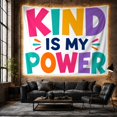 thumbnail image 6 of Kind Is My Power Message on Color Letters, Inspirational Retro Style for Rainbow Decor Lovers, Positive Wall Decor, Friendship Gift, Tapestry Wall Hanging for Classroom and Dorm, 6 of 7