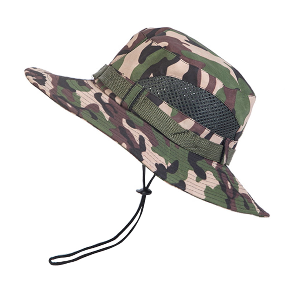 meet-you-Sun Hat Outdoor Men Camouflage Fly Fishing Hat Jungle Hat Bucket Hats
