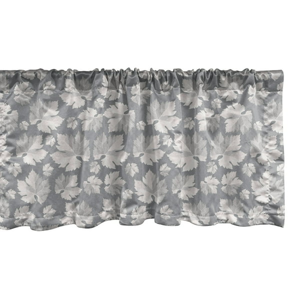 Ambesonne Leaf Print Window Valance, Maple Tree Foliage Fall, 54" X 18", Pale Taupe Pearl