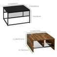 thumbnail image 2 of CoSoTower Coffee Table Set of 2, Industrial Nesting Tables, Square Coffee Table and Narrow Sofa Side Table for Living Room, 2 of 7