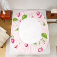 thumbnail image 5 of Homewish Kawaii Pink Cherry Queen Sheet Sets for Kids, Cute Cartoon Fruit Flat Sheet, Princess Style Queen Fitted Sheet, Breathable Home Decor, 4 Pieces, 5 of 7