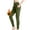 Army Green, variant on VKOYWKM Yoga Leggings for Women Fleece Lined Warm Leggings Slim Fit Elastic High Waisted Leggings Solid Color Stretchy Workout Leggings with Pockets Size M Black