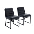 thumbnail image 4 of Miekor Furniture Upholstered Leather Dining Chairs Set of 2 With Metal Legs, Mid Century Modern Leisure Chairs for Kitchen Living Room Dining room Bistro Coffee Shop,Black 25943, 4 of 9