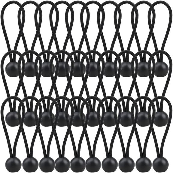 MISSMILE 30 Pack 4 Inch Bungee Balls, Heavy Duty Tarp Tie Down Straps, Weather Resistant Elastic Cords for Camping, Truck