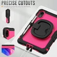 thumbnail image 6 of For Xiaomi Redmi Pad 2 11 inch 2025, 360 Rotating Shockproof Cover with Stand, Handle, Shoulder Strap, Rose Panel, 6 of 7