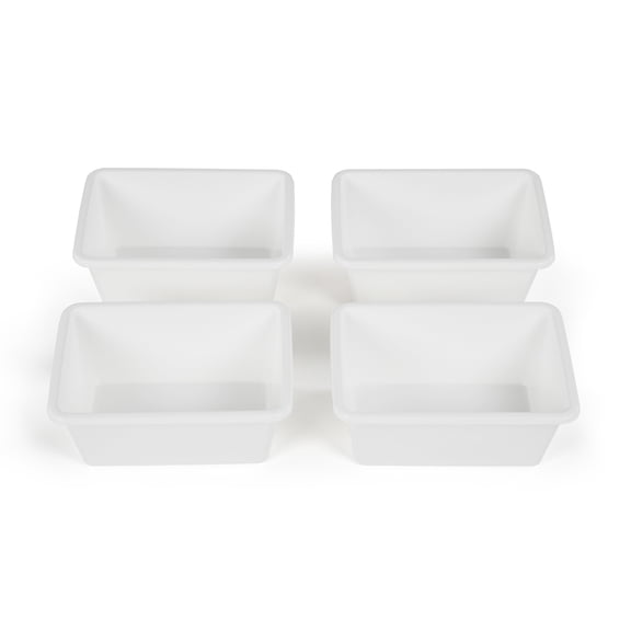 Humble Crew Standard Plastic Storage Bins, Set of 4, White