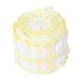 thumbnail image 2 of Yellow Gingham Ribbon, 1.5 Inch x 10 Yards Plaid Ribbon Ruffled Edge Polyester Fabric Craft Ribbons for Gift Wrapping Wedding Invitations Bouquets Christmas Decor, 2 of 7