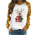 thumbnail image 3 of YOIAVAIOY Women Christmas Sweatshirts Xmas Tree Graphic Sweatshirt Long Raglan Sleeve Crew Neck Pullover Fall Winter Blouse Tops, 3 of 5