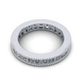 thumbnail image 3 of Natural 3.75Ct Princess Cut Diamond Channel Set Milgrain Women's Anniversary Wedding Eternity Band Ring Solid 18k White Gold G SI1, 3 of 3