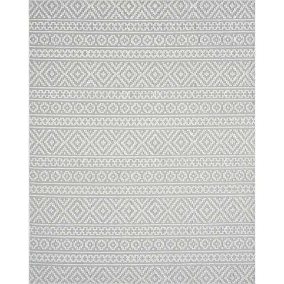 Tayse Breeze Area Rug BRZ1109 Contemporary Gray Outdoor Rows 5' 3" x 7' 3" Rectangle