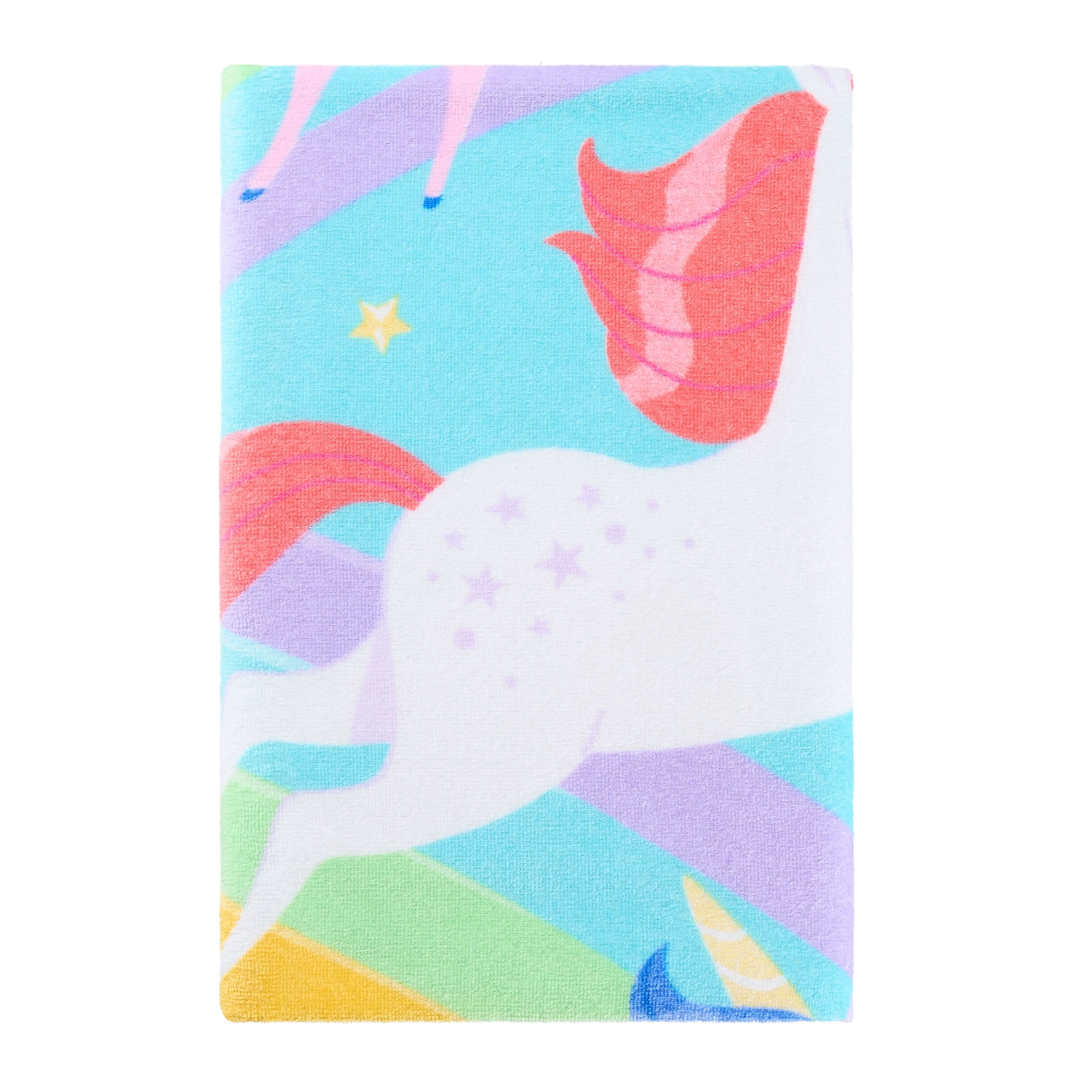 Mainstays Cotton Blend Multi-color Unicorn & Rainbow Beach Towel, 28" x 60"