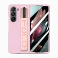 thumbnail image 6 of Compatible with Samsung Galaxy Z Fold 5 Case with S Pen Holder & PU Leather Wristband, Full Body Protective Hard PC Lightweight Slim Case Cover for Samsung Galaxy Z Fold 5 2023, Pink, 6 of 10