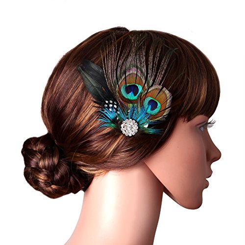 BABEYOND Peacock Feather Hair Clip 