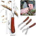 thumbnail image 2 of Folding Grafting Knife Grafting Tools Grafting Pruning Knife Professional Garden Fruit Tree Grafting Cutter Wooden Handle Knife, 2 of 9