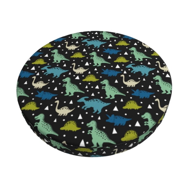 Balery Dinosaur Fundas de asiento para taburete de bar redondo de tela de terciopelo ajustables que protegen de arañazos y manchas para sillas de 14 a 17 pulgadas.-13 inch