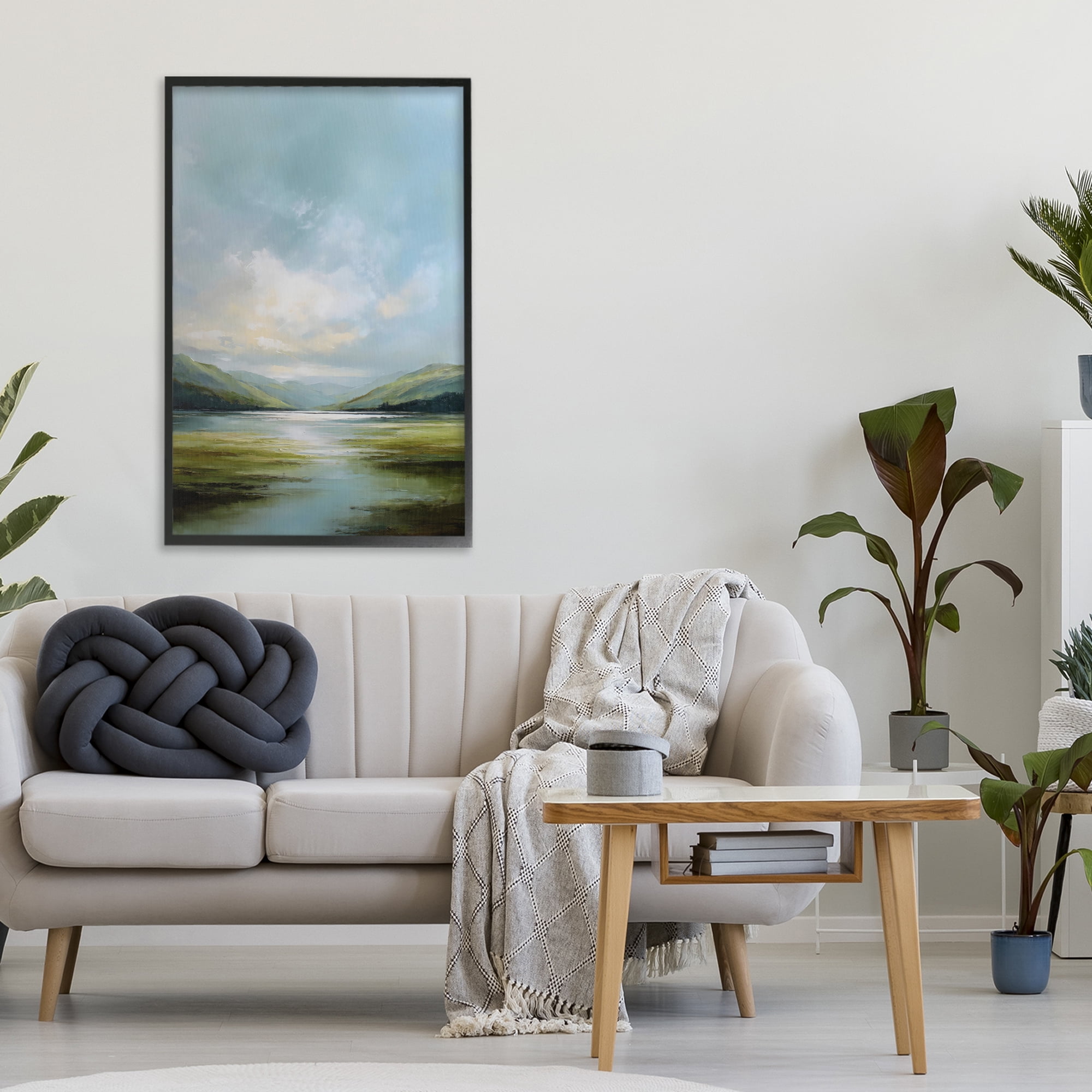 Stupell Industries Here Comes Sun over Valley Black Framed Giclee Art, design by Petal Prints Design