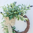 thumbnail image 6 of Farship 20Inch Spring Summer Wreath Artificial Green Olive Wreath with Olive Beans Wall Hanging Decorations for Front Door Indoor Outdoor Farmhouse, 6 of 6