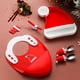 thumbnail image 4 of Juego de platos de silicona con forma de gorro de Papá Noel para niños pequeños, con tenedor y cuchara, plato de cena dividido, 1 Juego, 4 of 8