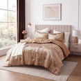 thumbnail image 2 of Regency Heights Full/Queen Cozy Velvet Comforter Sets, Luxury 3-Piece All-Season Bedding, Bed Set with Shams，Mocha Mousse, 2 of 8