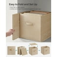 thumbnail image 6 of Set of 8 Storage Cubes, 13x13x13 Inch Foldable Fabric Bins with Double Handles, 11 lb Capacity Each for Closet Shelves Organization, Sand Beige, 6 of 6