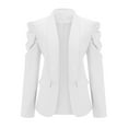 thumbnail image 2 of Vedolay Tops for Women Womens Cropped Blazer Casual Open Front Crop Blazer Jackets,White M, 2 of 5