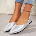 thumbnail image 6 of KEGIRLOM Women's Casual Versatile Solid Color Soft Soled Shoes Trendy Loafers Flat Shoes Silver 6, 6 of 9