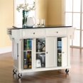 thumbnail image 4 of Pemberly Row Solid Black Granite Top Kitchen Cart in White, 4 of 6