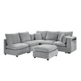 thumbnail image 4 of 93'' Sectional Sleeper Sofa, U Shaped 5 Seat Modular Sectional Sofa with a Movable Ottoman, Sectional Couches with Storage Armrests and USB Ports, for Living Room, Grey, 4 of 9