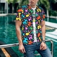 thumbnail image 6 of Hirioo Colorful Air Balloons1 for Men's Baseball T-shirt Shirts Short Sleeve Casual Summer Button Stretch T Shirts,Size S-4XL-4X-Large, 6 of 7