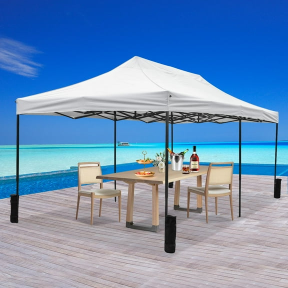 BIQWBIC 10'x20' Heavy Duty Pop-Up Canopy Tent - Waterproof Instant Gazebo with Carry Bag, Adjustable Height for Camping, Weddings & Outdoor Events (Includes 4 Sandbags & Stakes)