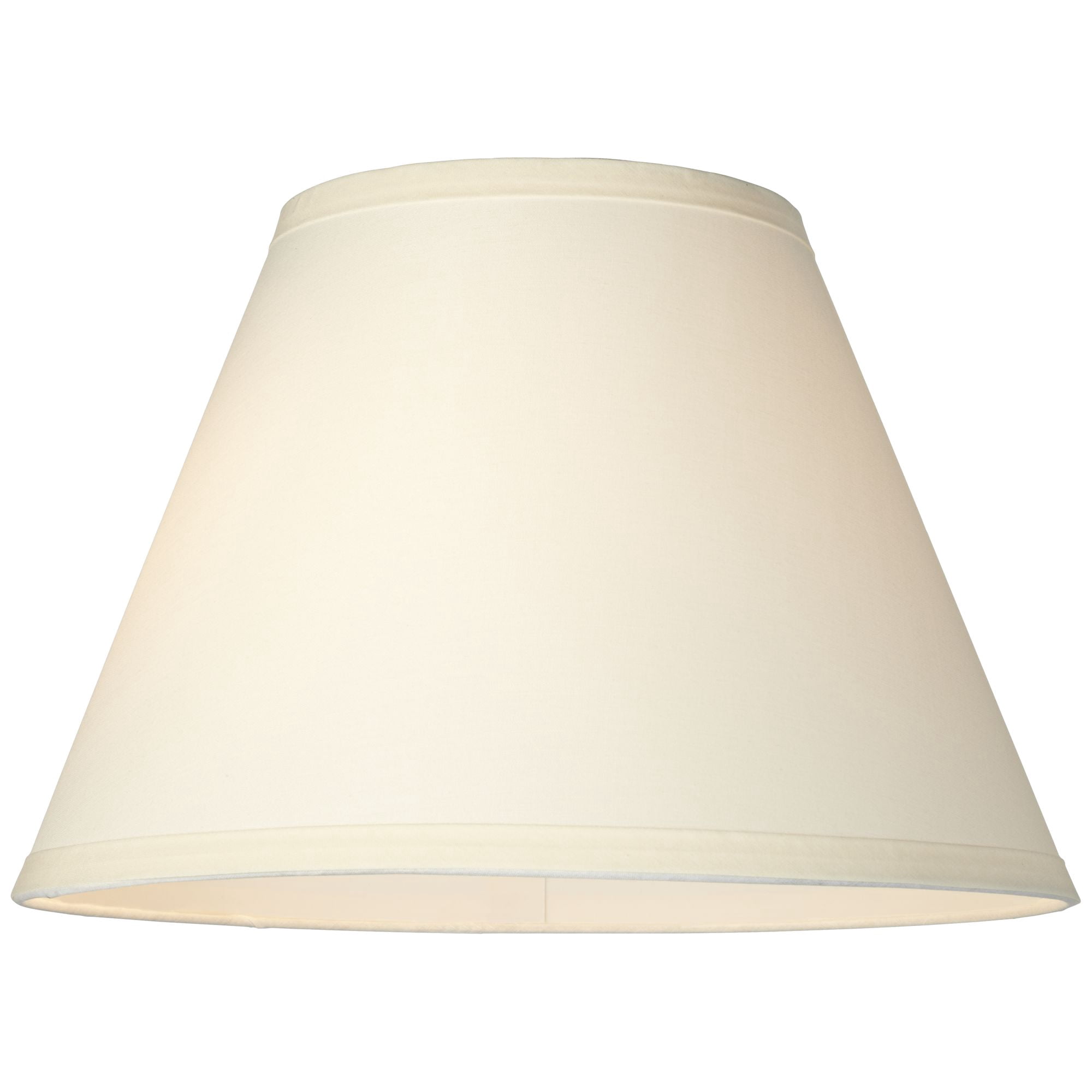 Springcrest Set of 2 Empire Lamp Shades Ivory White Small 6" Top x 12" Bottom x 8" High x 8.5" Slant Clip-On Harp Finial Fitting