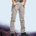 thumbnail image 6 of Momasggi Big and Tall Tactical Waterproof Pants for Men Stretch Work Pants Relaxed Fit Ripstop Cargo Pants Outdoor Hiking Pant with Zip Pockets Khaki L, 6 of 7