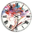 thumbnail image 1 of Designart 'Abstract Handpainted Red Flowers' Traditional wall clock, 1 of 2