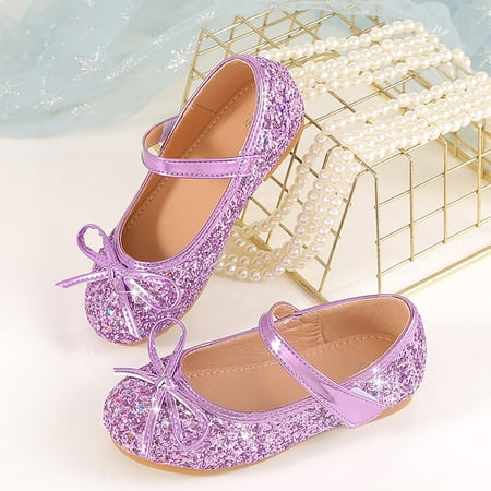 

GUOBIOZIY Girls Cute Princess Dress Shoes for Toddler/Little Kid/Big Kid（Purple 4.5-5 Y）