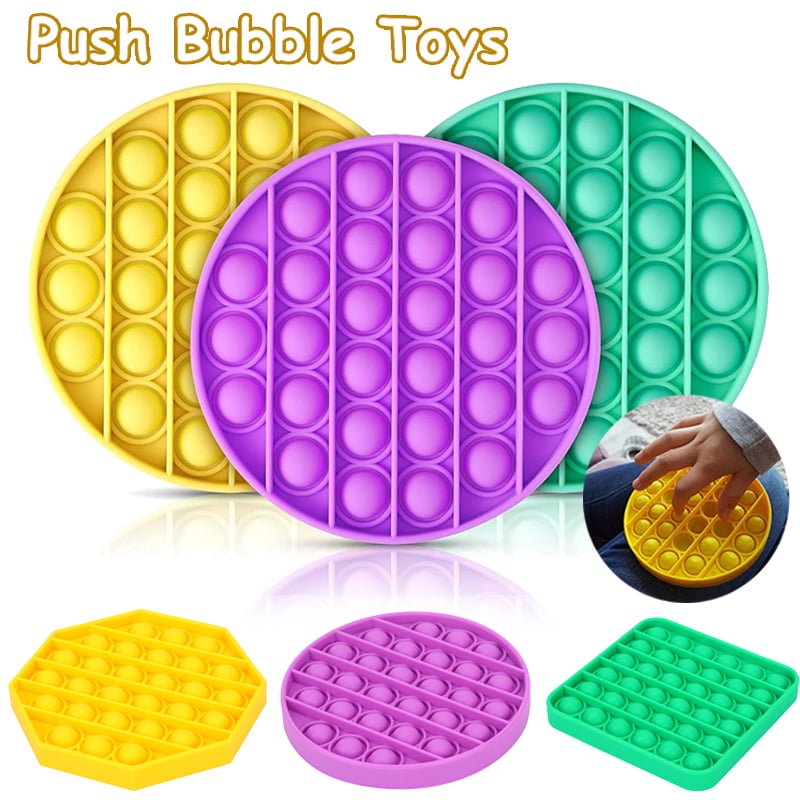 Stress Reliever Extrusion Bubble Game Educational Playing Board Push Pop Bubble Fidget Sensory Toy Anxiety Relief Toys for Kids Adults Heart-shaped,Orange Durable Squeeze Sensory Toy