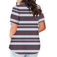 thumbnail image 2 of SHTXOZHI Women's Plus Size Short Sleeve T-Shirts V Neck Summer Tops Color Block Casual Tees, 2 of 5
