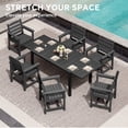 thumbnail image 2 of SERWALL 7-Piece Outdoor Dining Set with Expandable Patio Dining Table and 6 Chairs, 60–83 Inch All-Weather HDPE Patio Furniture Sets for Backyard, Garden, Deck, Poolside - Black, 2 of 7