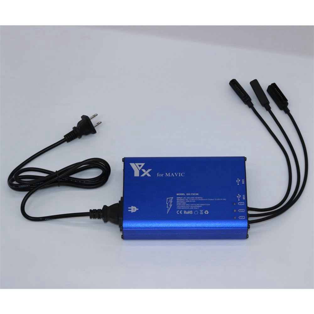 3 in 1 Battery Charger with 2 USB Ports for RC Quadcopter Drone