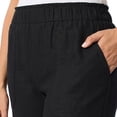 thumbnail image 4 of Briggs Women's Linen Blend Cuff Pull On Shorts (Black, XL), 4 of 6