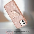 thumbnail image 3 of XPM for Apple iPhone 15 Phone Case, Butterfly Moveable Grip 3D Pop Stand Full Diamond Bling Sparkling TPU Fashion Hybrid Cover for iPhone 15 (Rose Gold), 3 of 8