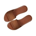 thumbnail image 4 of QQAMB Women's Leather Single Band Flat Sandals Summer Open Toe Slip on Slide Sandal, 4 of 8