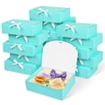 thumbnail image 1 of Cajas de regalo WLUSEAXI, paquete de 12 unidades, 30 x 25 x 8 cm, color azul con cinta, 1 of 7