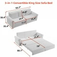 thumbnail image 6 of Chesterfield Sofa,93.7" King Pull Out Sofa Bed, 3-in-1 Velvet Convertible Sleeper Sofa with Nailhead Trim & Rolled Arm,Multi-Functional Sofa Bed,Grey, 6 of 14