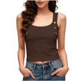 thumbnail image 2 of SwiftWear Women's Trendy Cropped Tank Top with Built-in Bra & Shoulder Buttons Sleeveless Cami Casual Going Out​ Tops, 2 of 5